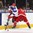 TORONTO, CANADA - JANUARY 2: Denamrk's Oliver Gatz #5 body checks Russia's Kirill Kaprizov #7 in the second period during quarterfinal round action at the 2017 IIHF World Junior Championship. (Photo by Matt Zambonin/HHOF-IIHF Images)

